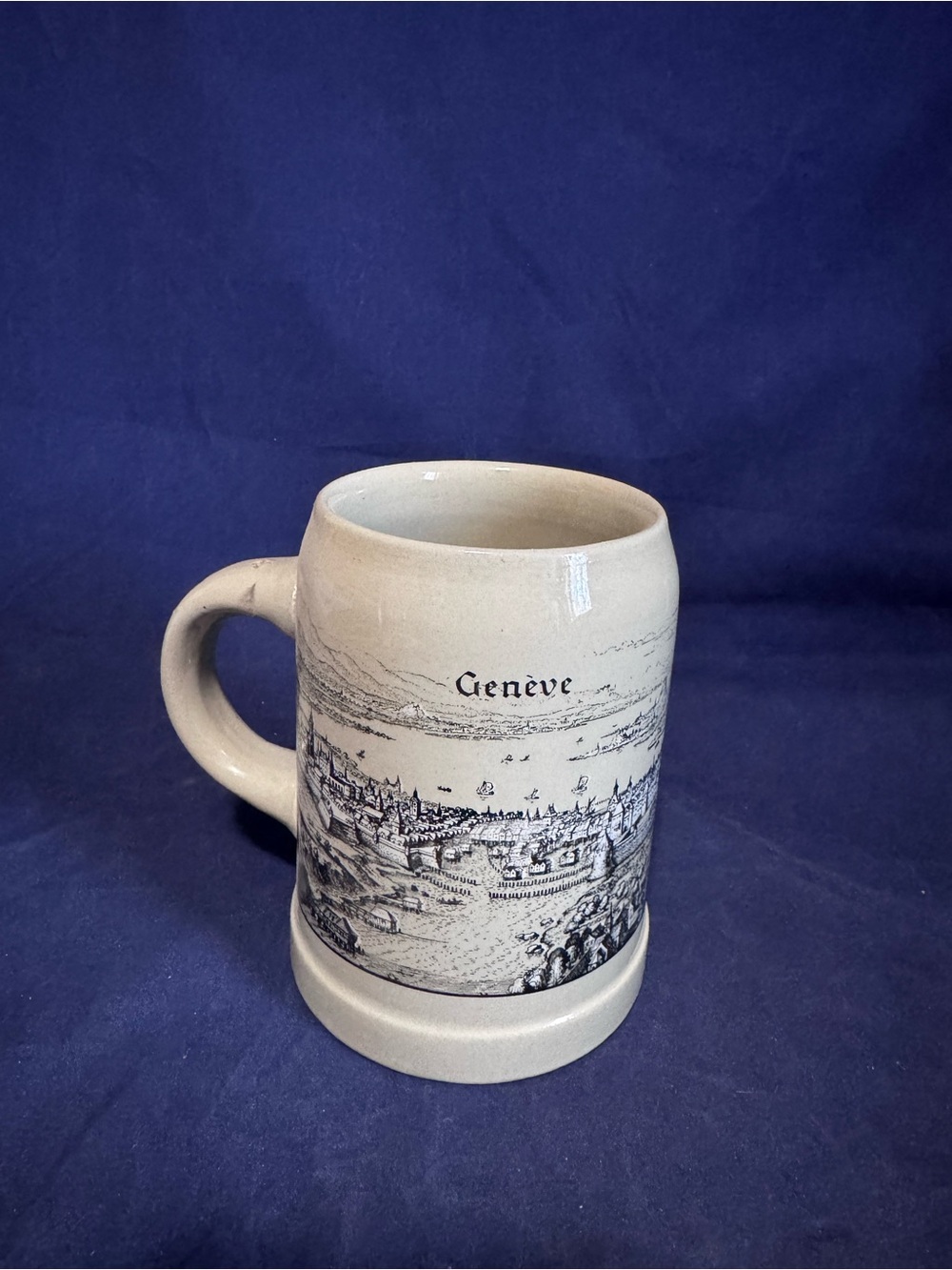 Marzi & Remy German Stonewear Geneve Scenic Beer Stein Mug 0.5 liter Damage